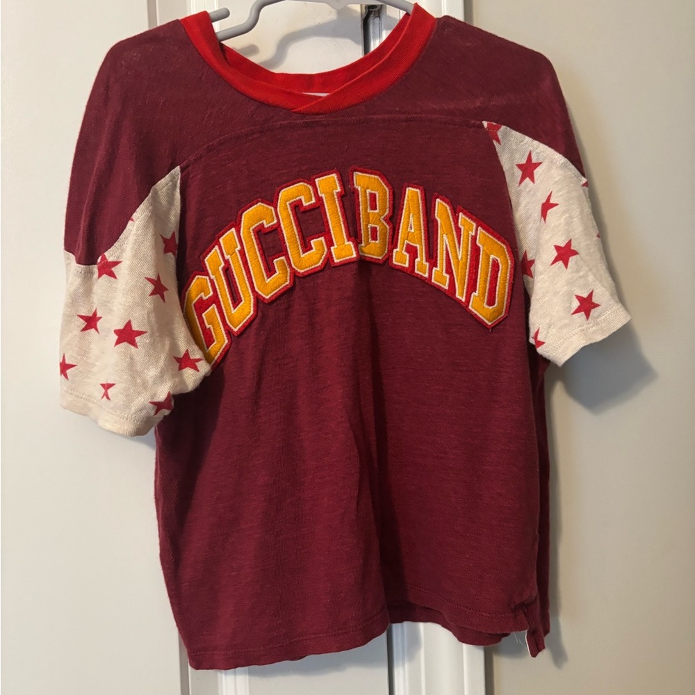 Gucci Kids Burgundy Star Sleeve Tee